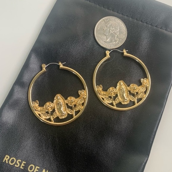 Gold Virgin Mary Hoop Earring’s - Picture 14 of 14